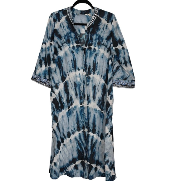 Soft Surroundings Blue Tie-Dye Maxi Dress - Picture 4 of 6